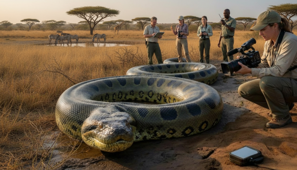 An unusually massive African python
