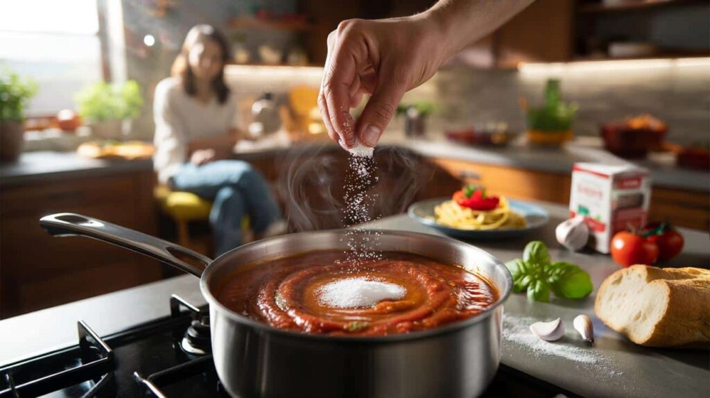 Chefs explain why adding just a pinch of baking soda to tomato sauce can stop heartburn before it starts