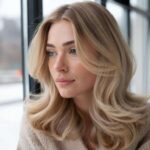 “Suede Blonde” is the hair color everyone wants this winter (it brightens the complexion)