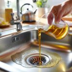 No vinegar and no baking soda: pour half a glass and the drain cleans itself