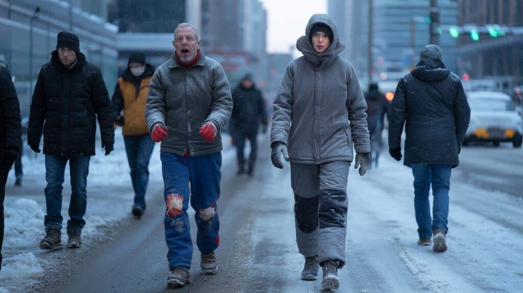 wearing jeans in extremely cold winter