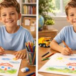 Spot the Difference Challenge: Find 3 Changes Hidden in This Boy Drawing Puzzle in 7 Seconds