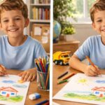 Spot the Difference Challenge: Find 3 Changes in This Boy Drawing in 7 Seconds