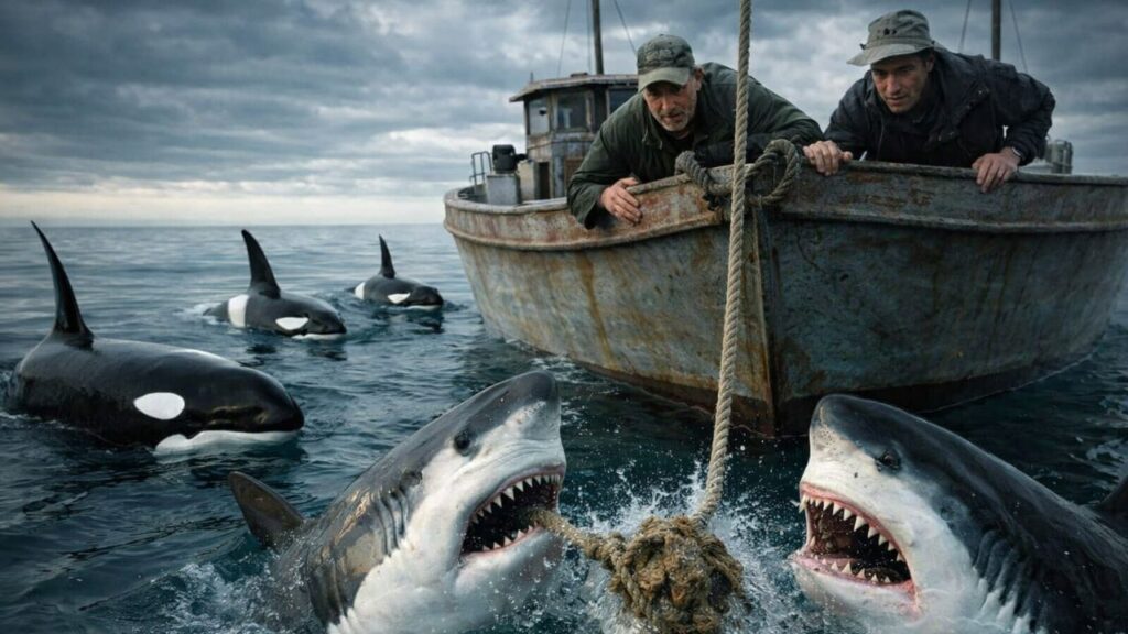 Fishermen report sharks biting