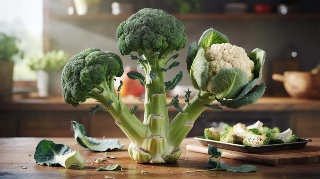 cauliflower, broccoli and cabbage