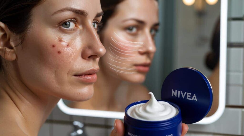 Nivea : I applied the blue cream